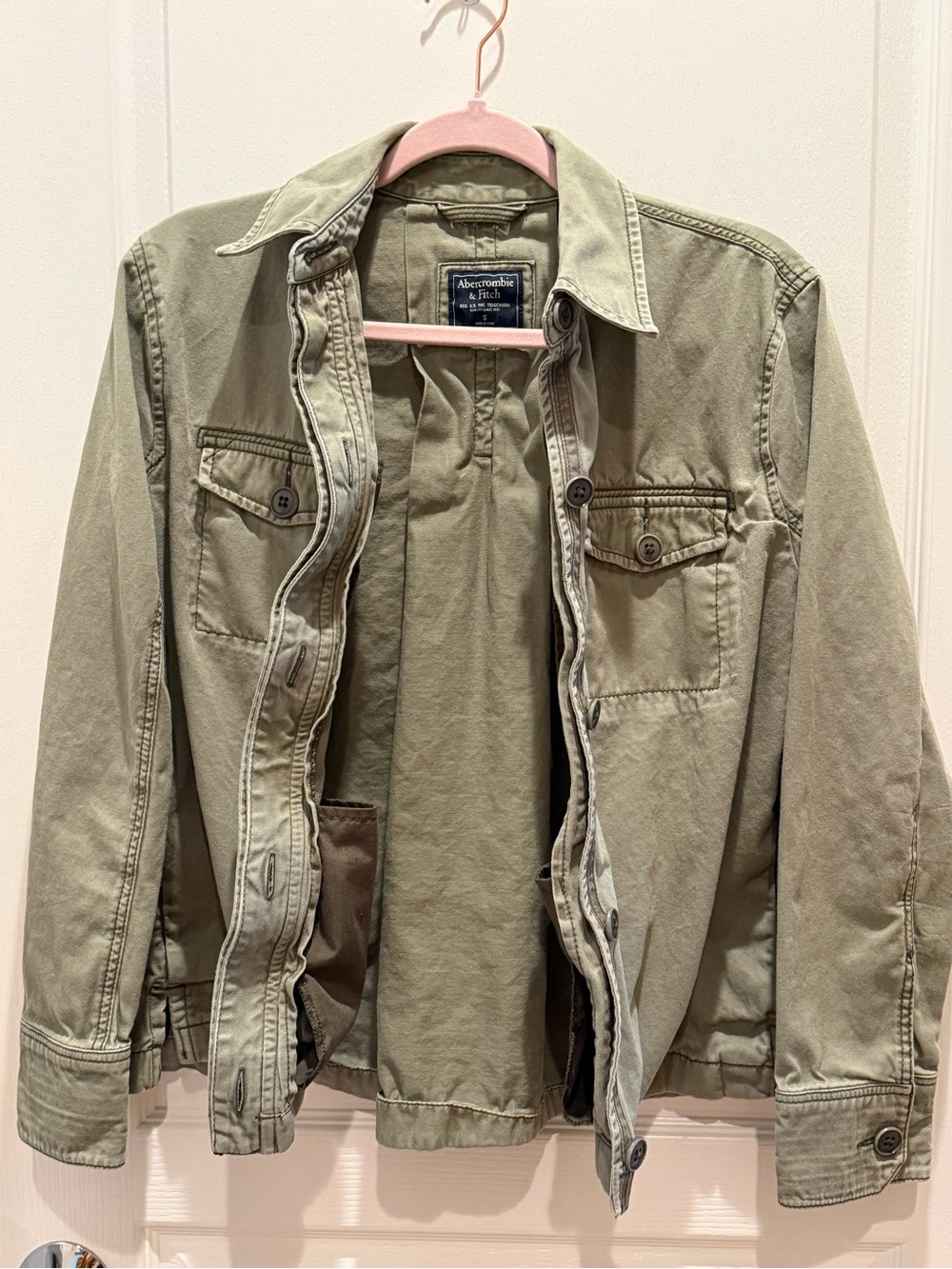 Abercrombie & Fitch Olive Utility Military Field Jacket - Picture 4 of 9